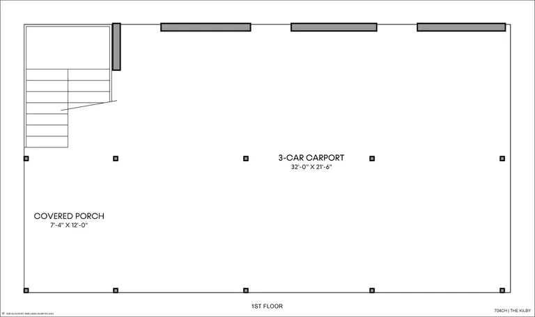 The Kilby floorplan, garage level